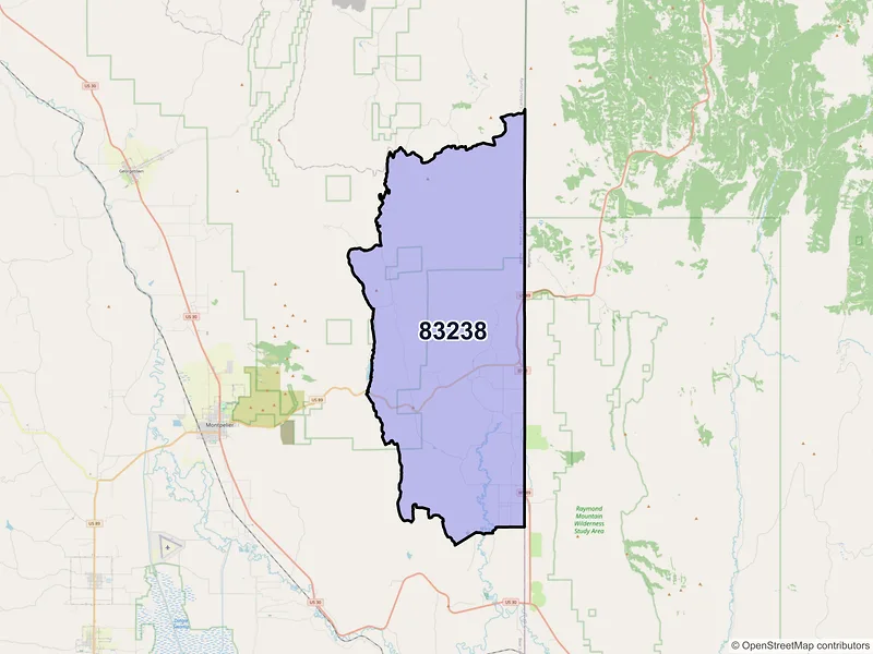Map of ZIP Code 83238 — Geneva, ID