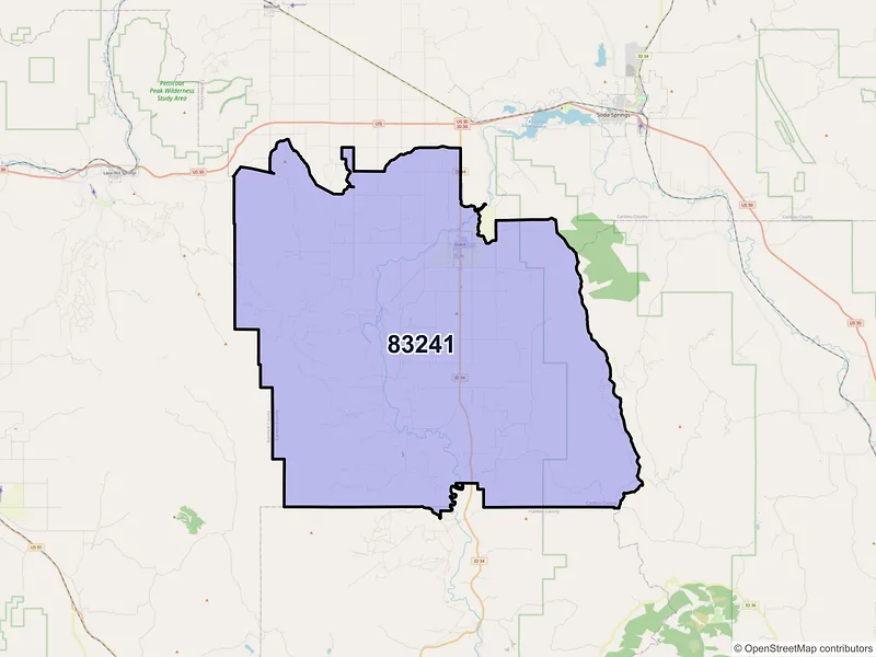 Map of ZIP Code 83241 — Grace, ID