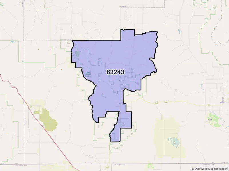 Map of ZIP Code 83243 — Holbrook, ID
