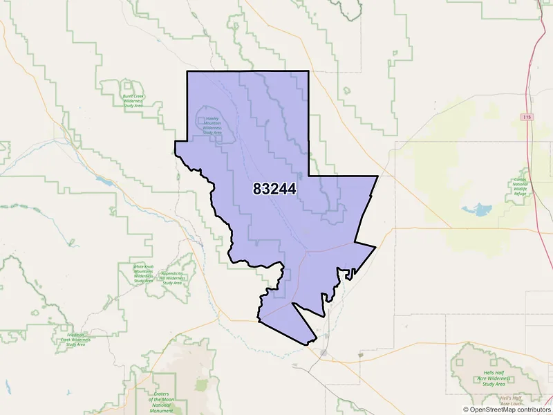 Map of ZIP Code 83244 — Howe, ID