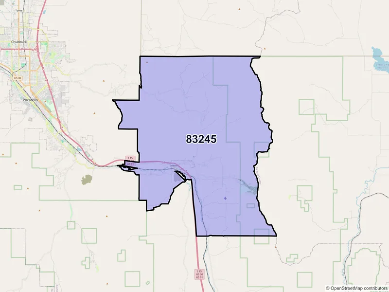 Map of ZIP Code 83245 — Inkom, ID