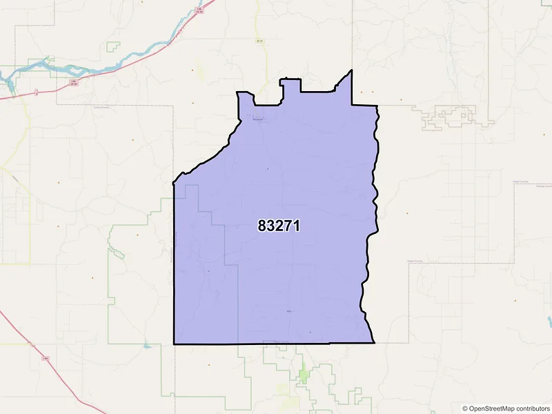 Map of ZIP Code 83271 — Rockland, ID
