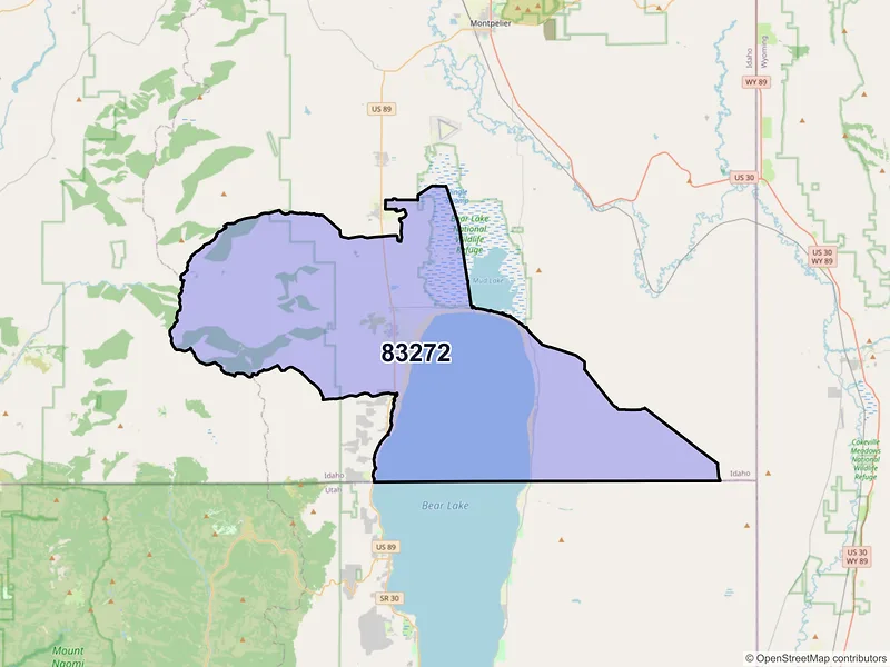 Map of ZIP Code 83272 — Saint Charles, ID