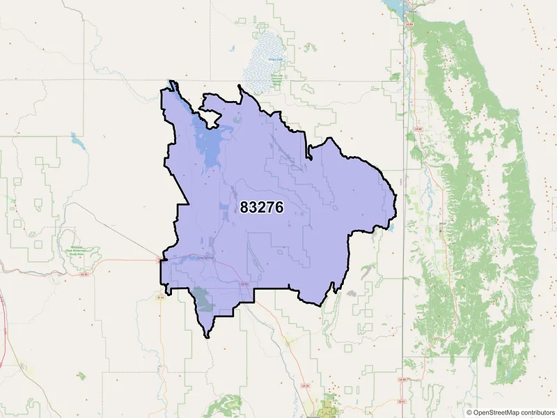 Map of ZIP Code 83276 — Soda Springs, ID