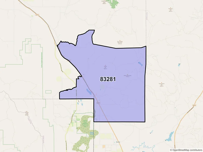 Map of Swanlake, Idaho and ZIP codes