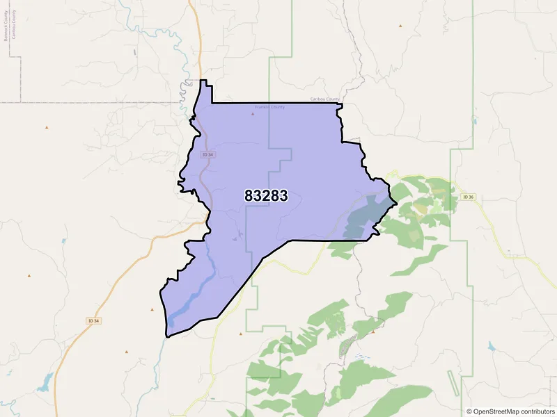 Map of Thatcher, Idaho and ZIP codes