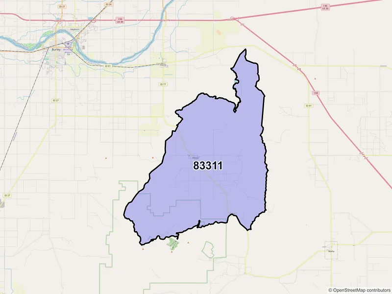 Map of ZIP Code 83311 — Albion, ID