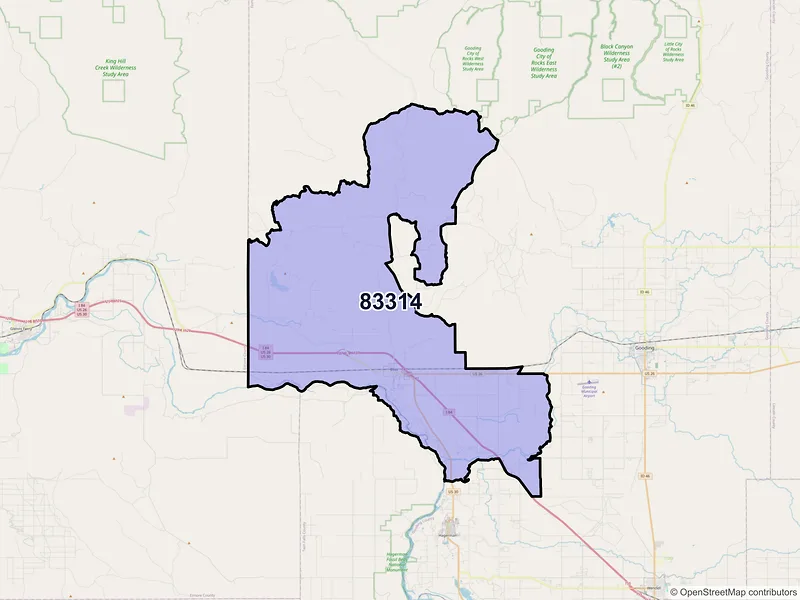Map of Bliss, Idaho and ZIP codes