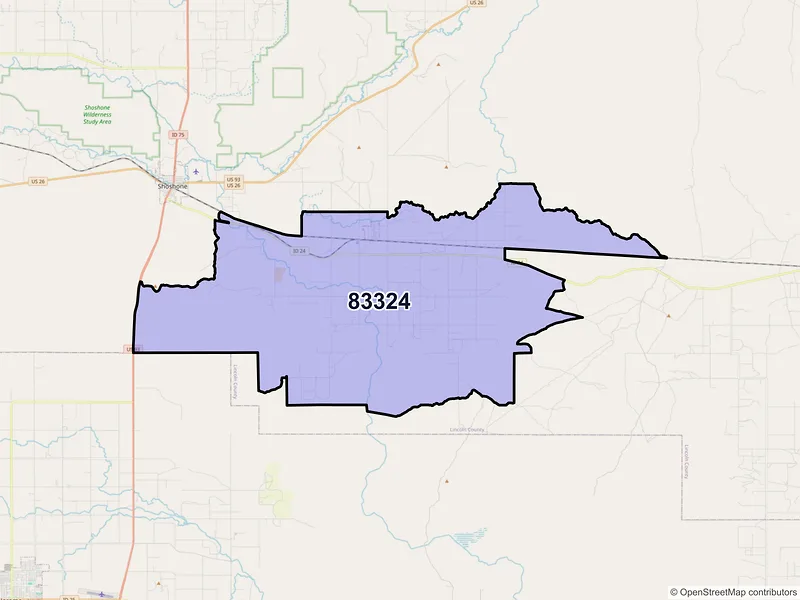 Map of ZIP Code 83324 — Dietrich, ID
