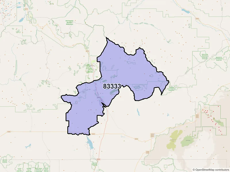 Map of ZIP Code 83333 — Hailey, ID