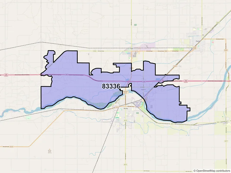 Map of ZIP Code 83336 — Heyburn, ID