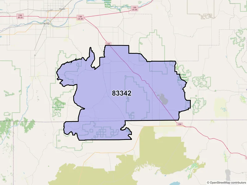 Map of ZIP Code 83342 — Malta, ID