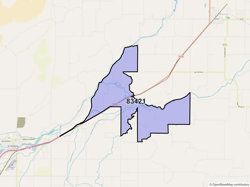 Map of Chester, Idaho and ZIP codes