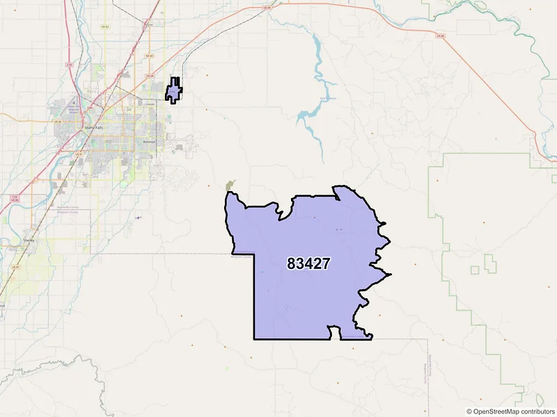 Map of ZIP Code 83427 — Iona, ID