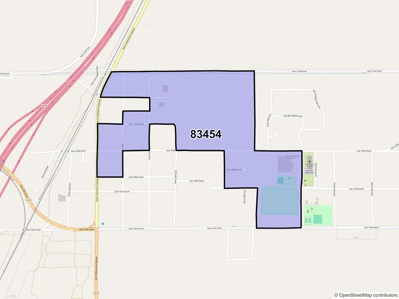 Map of Ucon, Idaho and ZIP codes
