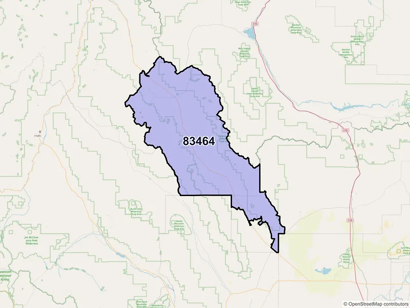 Map of ZIP Code 83464 — Leadore, ID