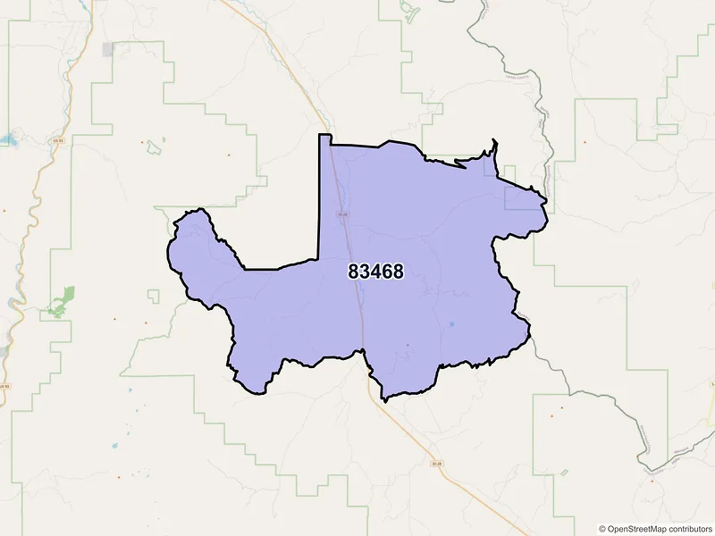 Map of Tendoy, Idaho and ZIP codes