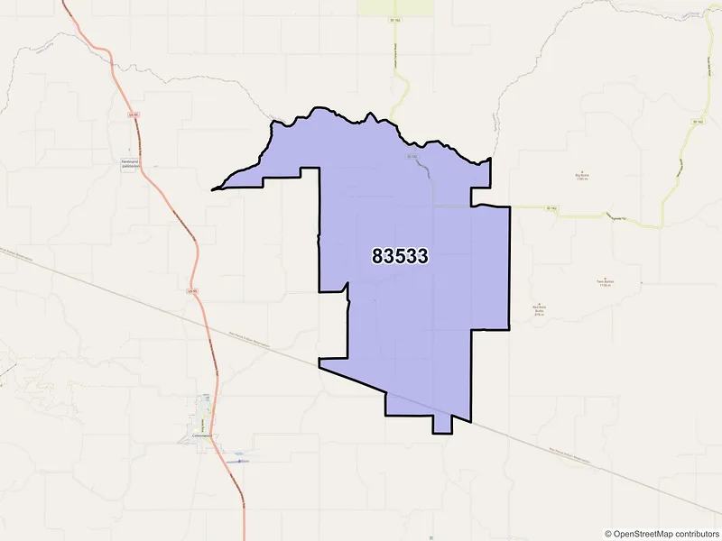 Map of Greencreek, Idaho and ZIP codes