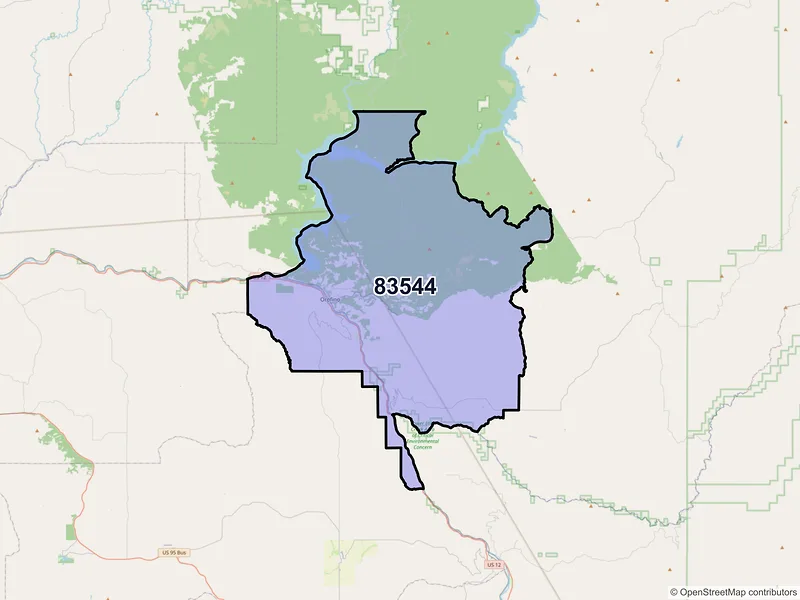 Map of ZIP Code 83544 — Orofino, ID