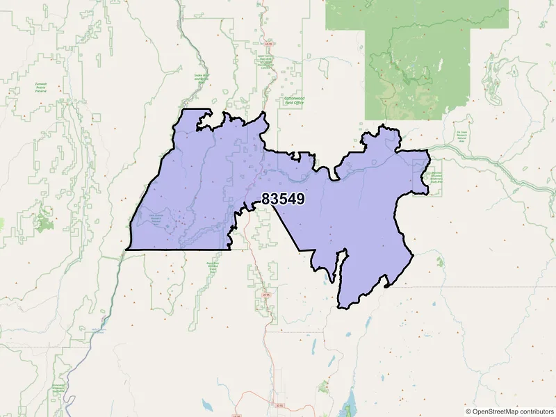 Map of ZIP Code 83549 — Riggins, ID