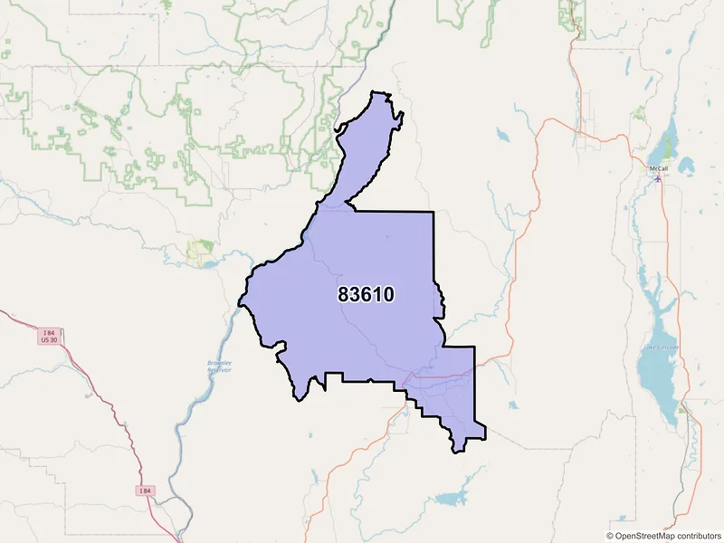 Map of ZIP Code 83610 — Cambridge, ID