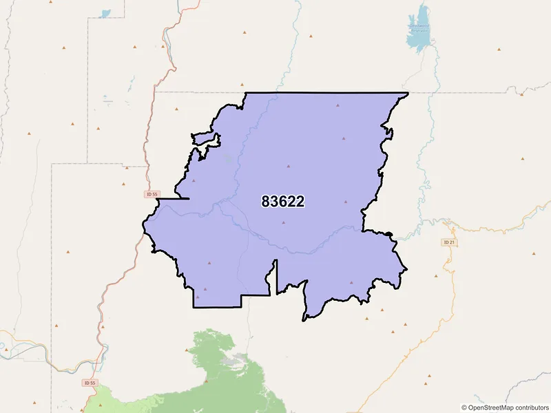 Map of Garden Valley, Idaho and ZIP codes