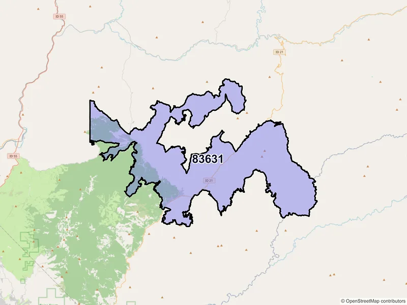 Map of ZIP Code 83631 — Idaho City, ID