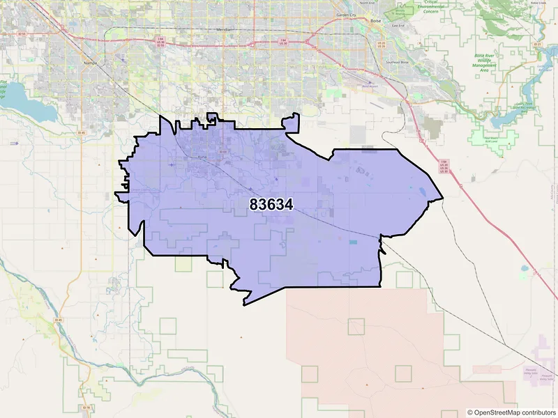 Map of ZIP Code 83634 — Kuna, ID