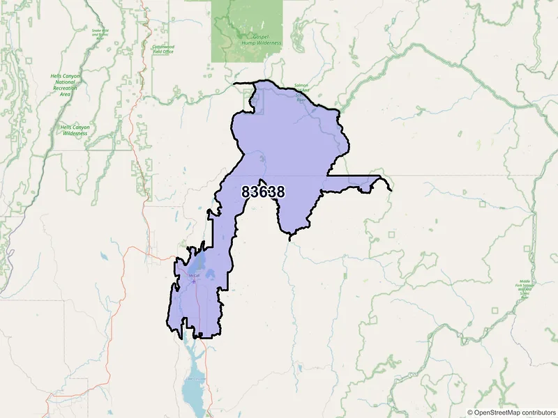 Map of ZIP Code 83638 — Mccall, ID