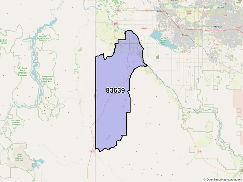 Map of ZIP Code 83639 — Marsing, ID