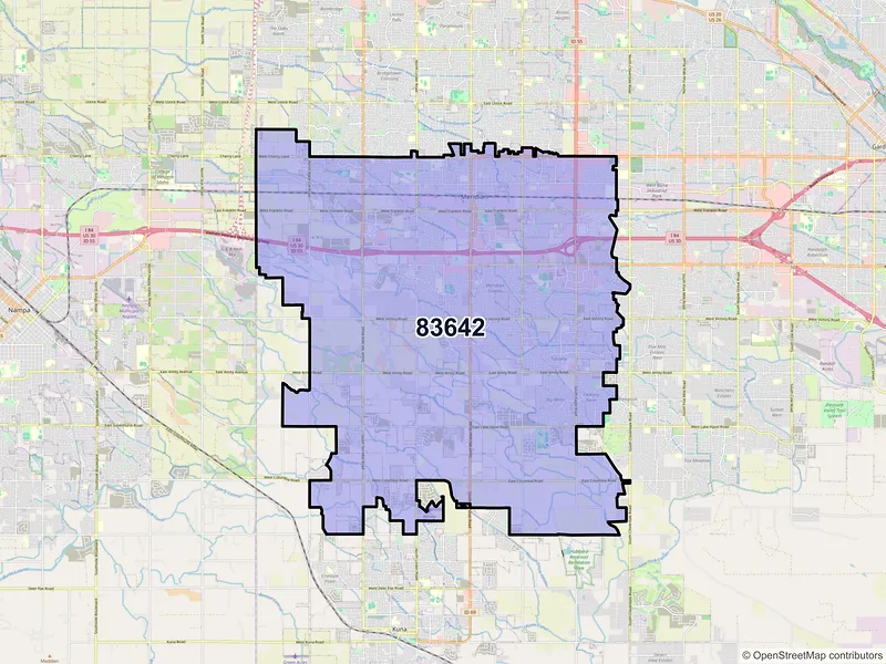 Map of ZIP Code 83642 — Meridian, ID