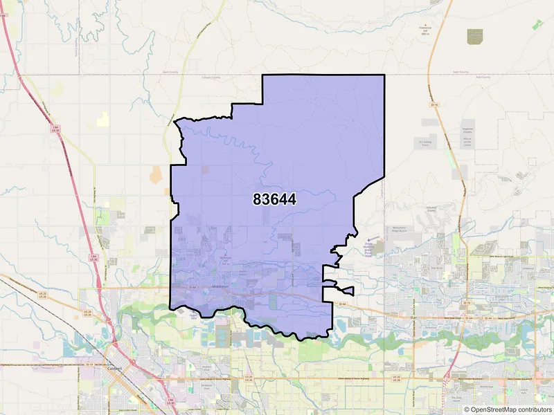 Map of ZIP Code 83644 — Middleton, ID