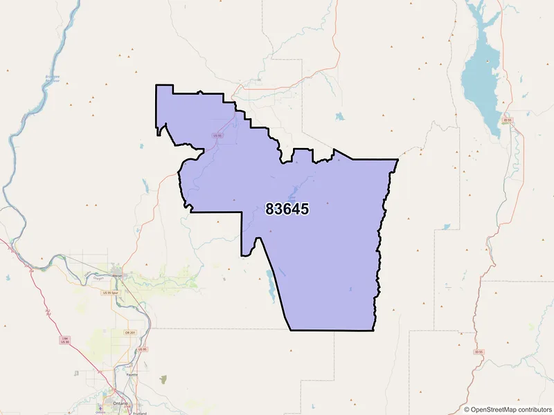 Map of ZIP Code 83645 — Midvale, ID