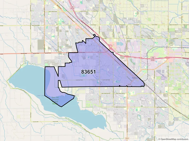 Map of ZIP Code 83651 — Nampa, ID