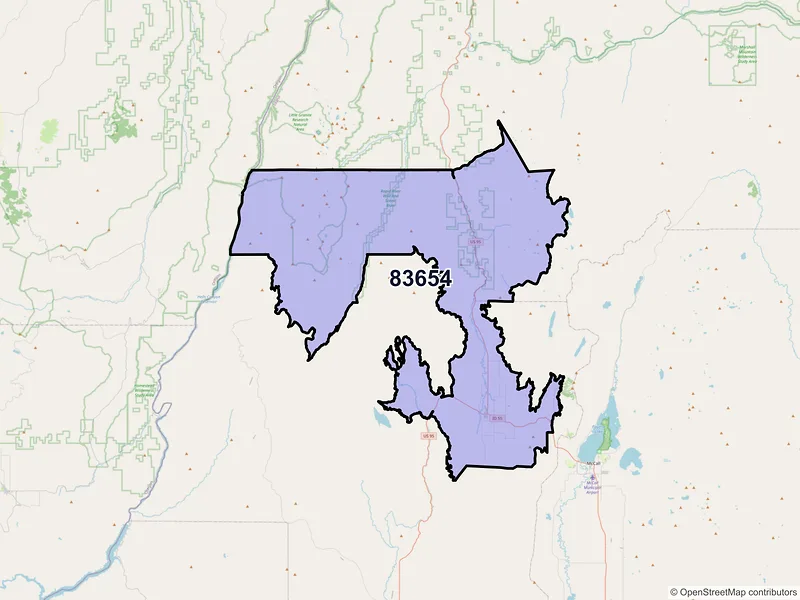 Map of ZIP Code 83654 — New Meadows, ID