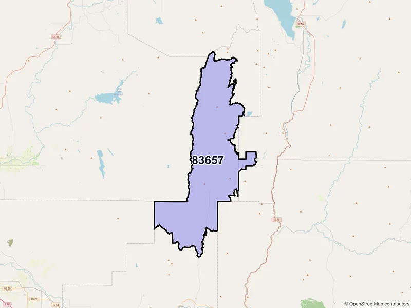 Map of ZIP Code 83657 — Ola, ID