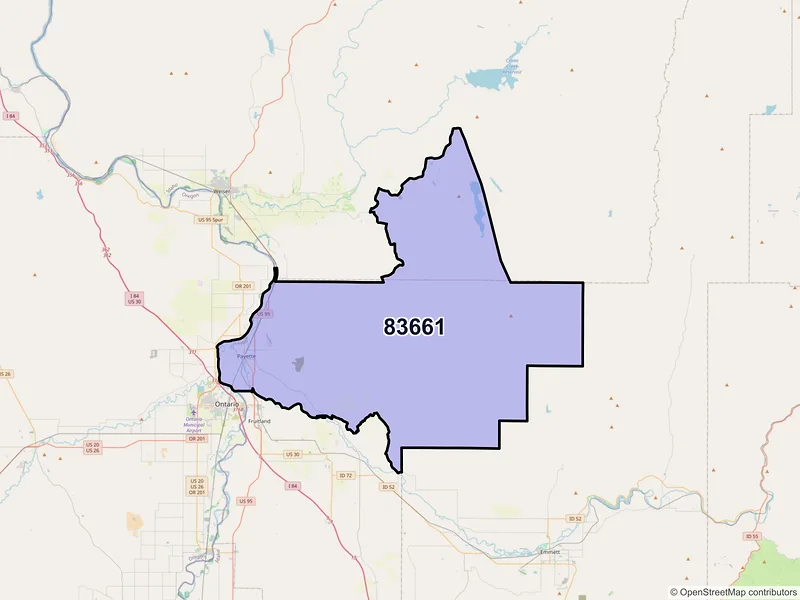 Map of ZIP Code 83661 — Payette, ID