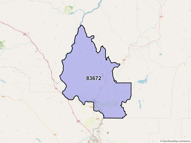 Map of ZIP Code 83672 — Weiser, ID