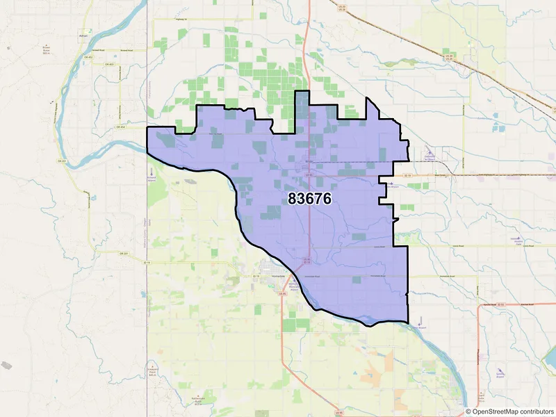 Map of Wilder, Idaho and ZIP codes