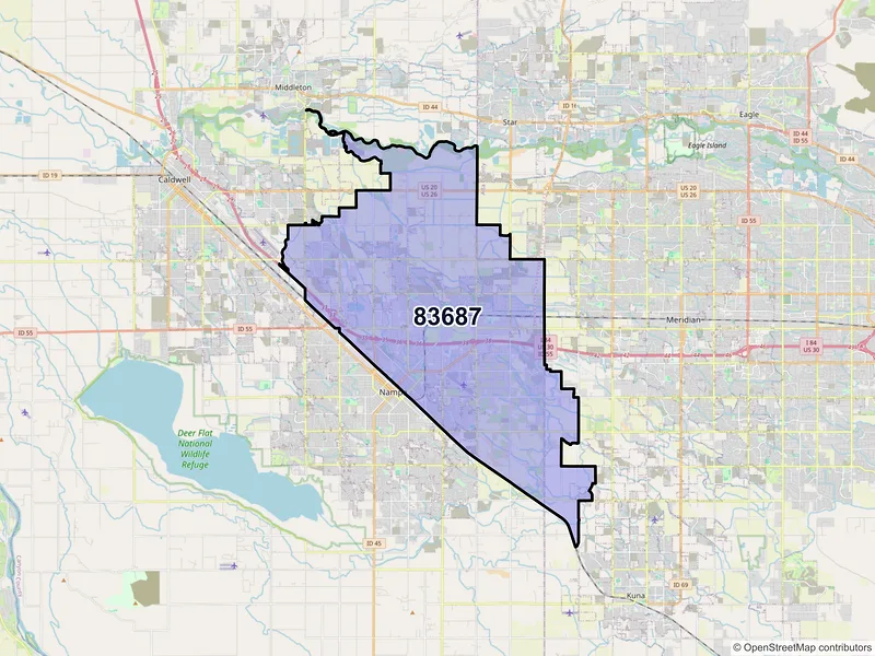 Map of ZIP Code 83687 — Nampa, ID