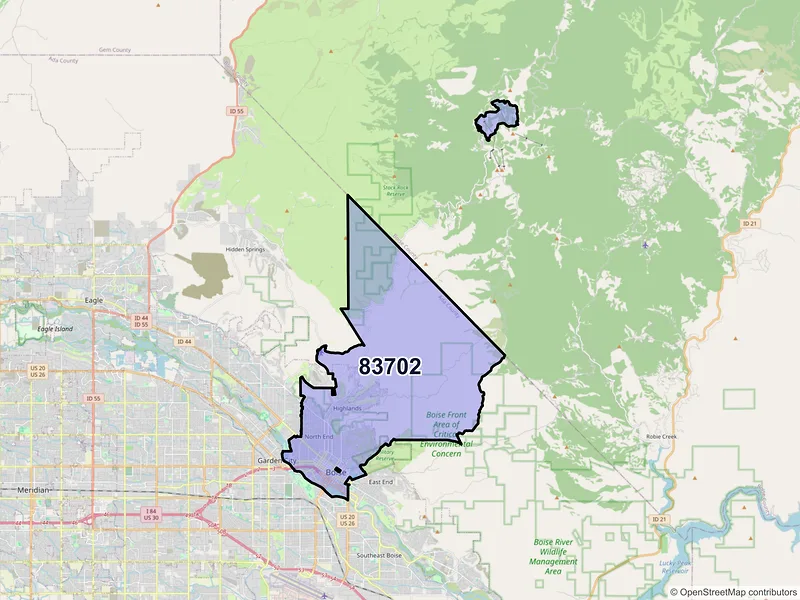 Map of ZIP Code 83702 — Boise, ID