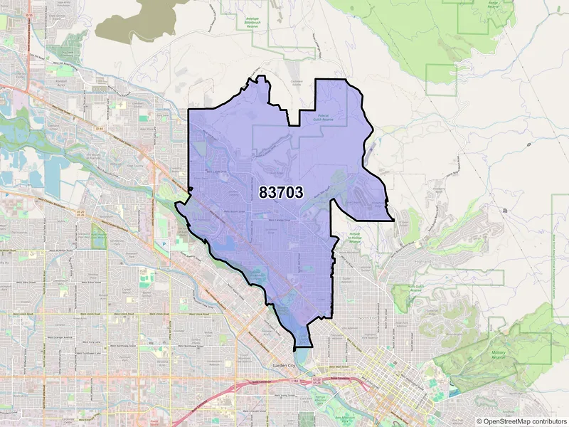 Map of ZIP Code 83703 — Boise, ID