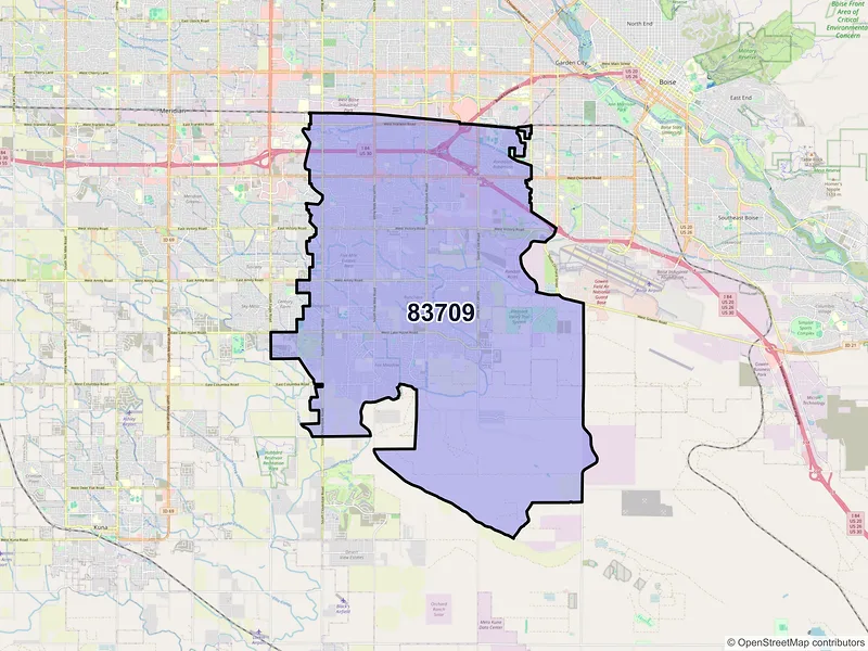 Map of ZIP Code 83709 — Boise, ID