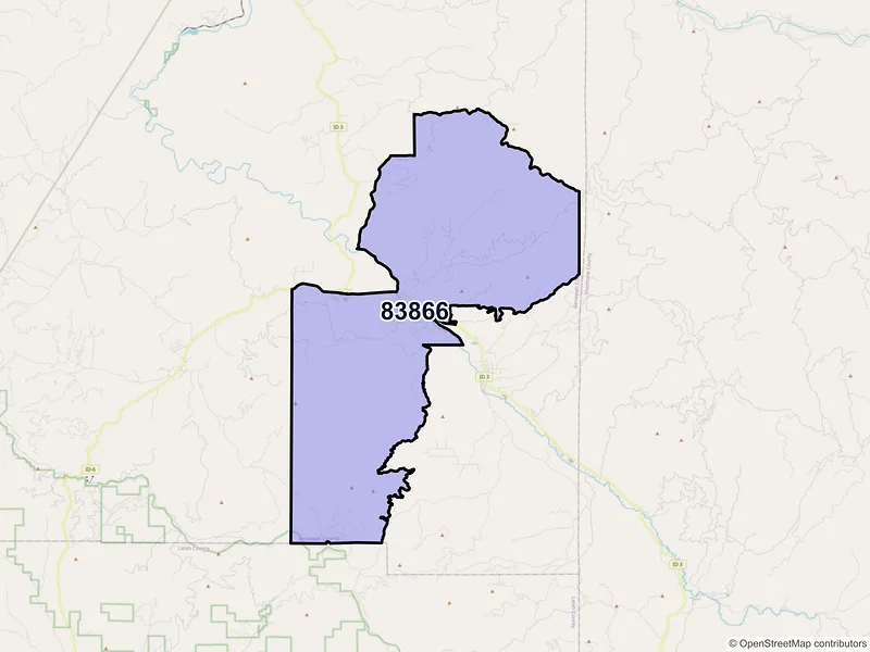 Map of Santa, Idaho and ZIP codes