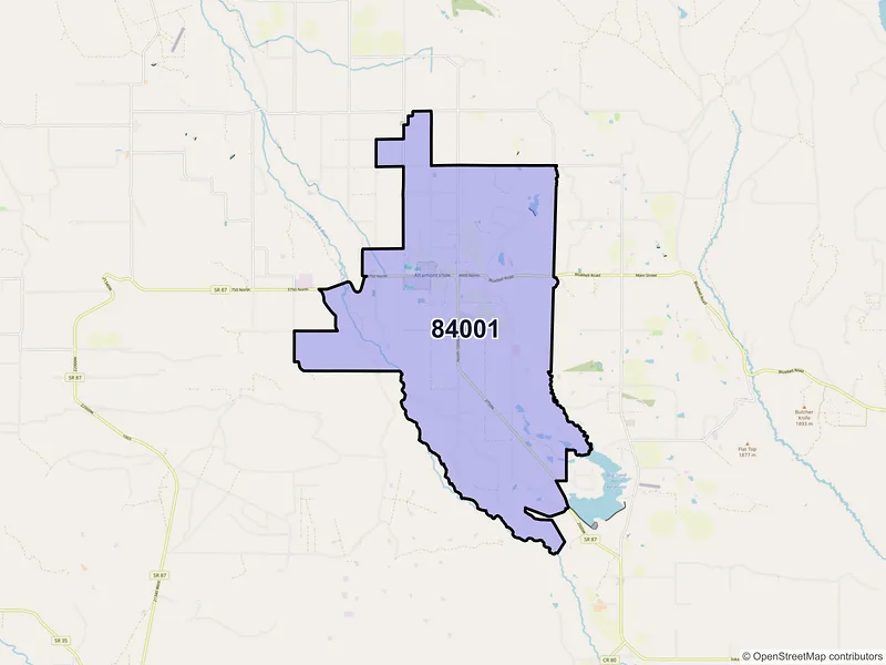 Map of ZIP Code 84001 — Altamont, UT