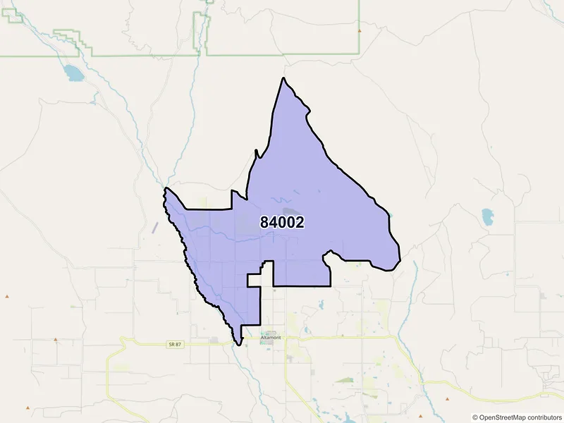 Map of Altonah, Utah and ZIP codes