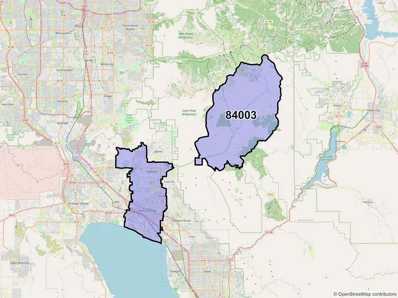 Map of ZIP Code 84003 — American Fork, UT