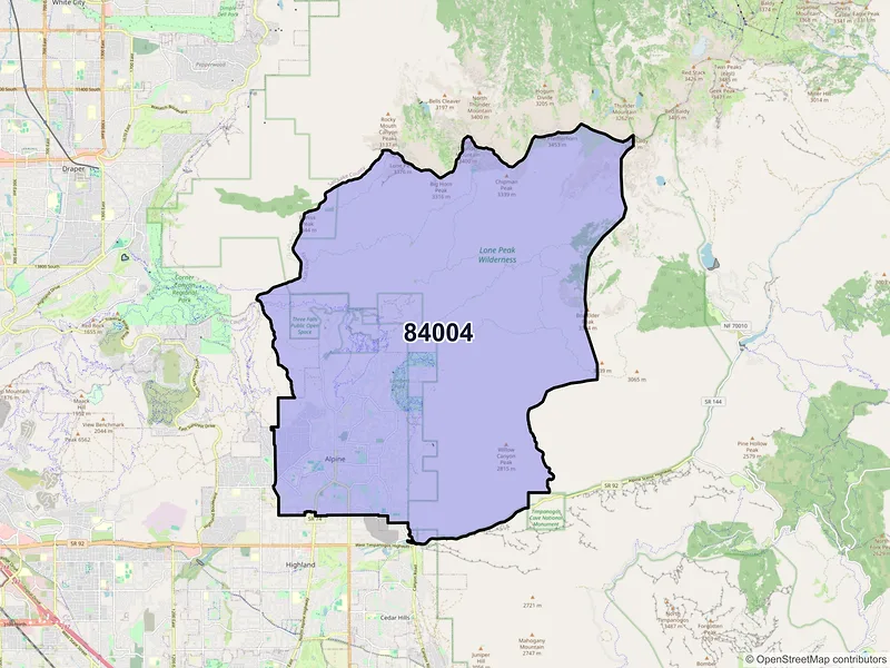 Map of ZIP Code 84004 — Alpine, UT