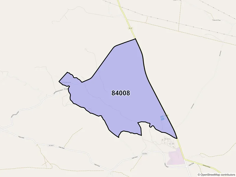 Map of ZIP Code 84008 — Bonanza, UT