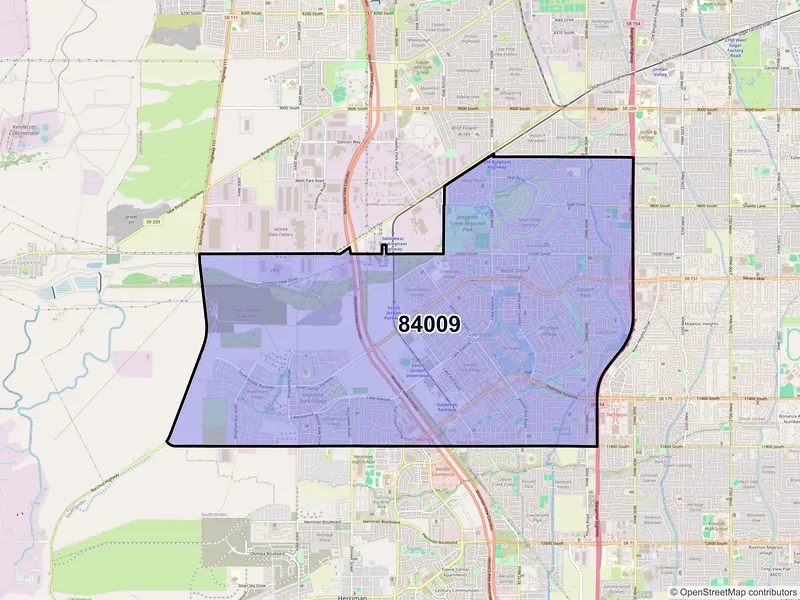 Map of ZIP Code 84009 — South Jordan, UT